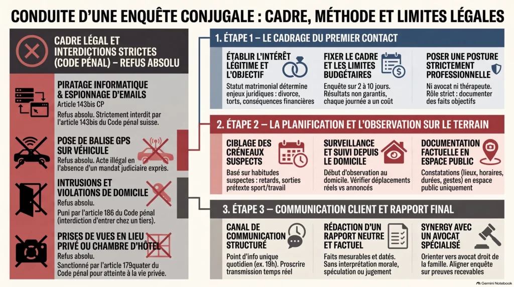 Enquête conjugale menée dans le respect de la loi